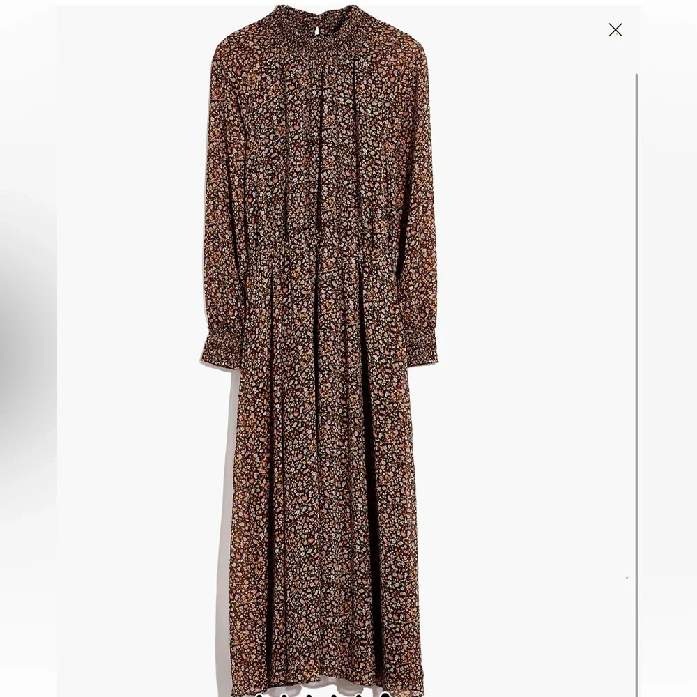 Madewell (Re)sourced Georgette Smocked Midi Dress in Folktale Paisley Size XS - Picture 5 of 14